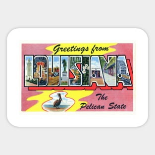 Greetings from Louisiana - Vintage Large Letter Postcard Sticker